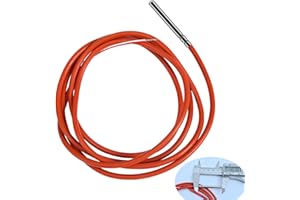 Smallterm 2 Wire PT1000 Temperature Sensor Thermistor Silicone Gel Coated 1.5Meters Probe 45mm x 5mm -50-180 Centigrade RTDs
