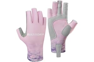 Bassdash ALTIMATE UPF 50+ Guanti da pesca da donna UV Protezione solare Guanti senza dita per kayak pagaia escursionismo ciclismo guida tiro allenamento
