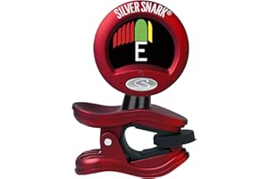 Silver Snark 2 Clip-On Chromatic Guitar Tuner - Red with Ultra-Fast Response and Long Battery Life | For Guitar, Bass, Ukulele, Banjo