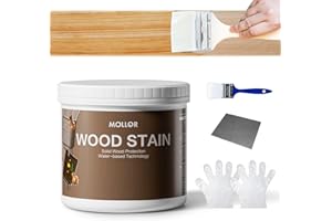 MOLLOR Teinture pour bois à base d'eau de 473,6 g – Pas d'apprêt, pas de couche de finition nécessaire, séchage rapide | Faible odeur | Non toxique, parfaite pour les meubles d'intérieur et