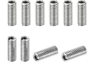 PATIKIL Filetage Adaptateurs Manchon Réduction Écrou Insert Fileté, 10 pcs M8*1.25 Mâle Vers M6*1 Femelle Réparation Insérer Écrou Vis Réducteur Conversion Inox Acier Fixation 20mm