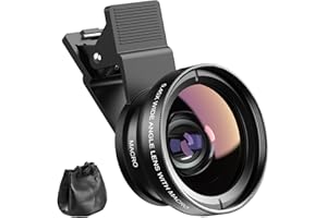 SagTuol Objetivo para movil Universal 2 en 1, Objetivo Macro 12,5X para movil, Objetivo Gran Angular de 0,45x, Lentes Macro y Gran Angular para la mayoría de Smartphones