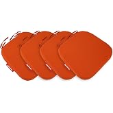 Xpermate 4'l&uuml; Sandalye Minderi Seti Oval 42x42x5 cm Fermuarlı Yıkanabilir Kılıf, Bağcıklı Kaymaz, Leke Tutmaz Oturma Minderi 