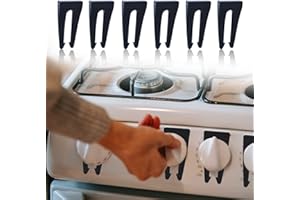 LUTER Stove Knob Covers, 6pcs Safe Gas Button Protection Lock Potable Practical Kitchen Gas Stove Child Safety Knob Locks for Home Restaurant School (Black)