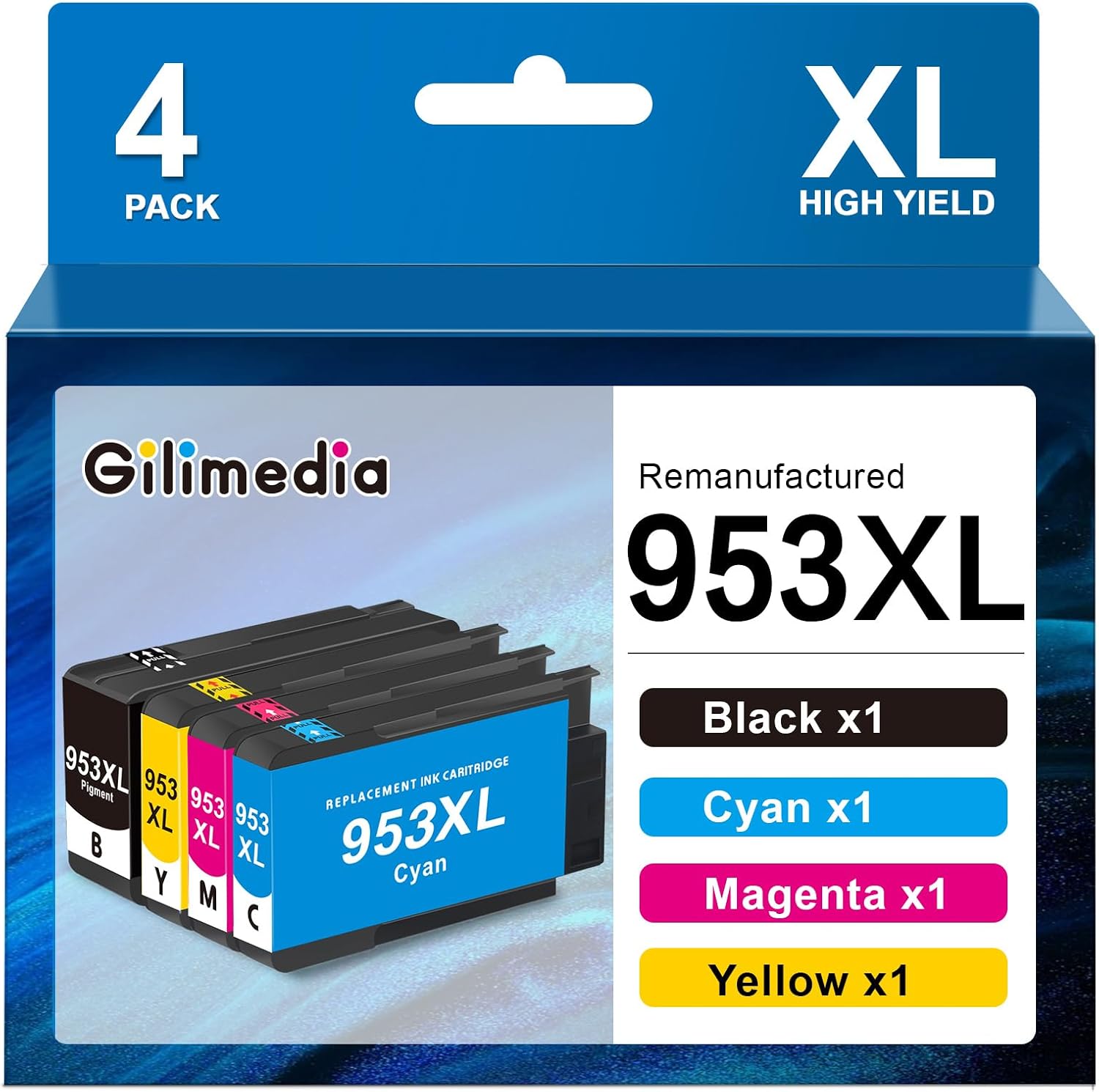 953XL Cartuchos de Tinta Compatible con HP 953XL 953 Cartucho Multipack para HP Officejet Pro 8710 8715 8740 8720 8718 7730 8728 8719 7740 7720 8730 8725 8210 8218 Impresoras (4 Pack)