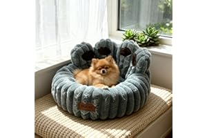 SHJOEE Cama para Perros y Gatos CóModo Y CáLida Felpa Camas para Mascotas Cesta de Perros Relajante y Lavable Cesto de Felpa para Gato Sofá para Perros y Gatos Pequeños/Medianos Antideslizante