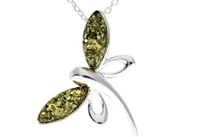 SILVERAMBER JEWELLERY UK Prawdziwy bałtycki bursztyn i srebro wysokiej próby wisiorek bez łańcuszka - GL362