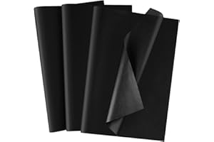 MIAHART 50 fogli di carta velina nera 35x50 cm carta da regalo in carta velina sfusa carta da regalo per accessori per la decorazione della festa di compleanno (nero)