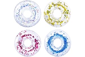 LUMOOM 4 portabevande per piscina, portabottiglie gonfiabili, portabicchieri galleggianti, con paillettes, per piscina, per feste hawaiane