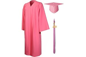 GraduationMall Graduation Gown and Cap for Adults 2025 Year Charm Unisex Matte University Bachelor High School 12Colors