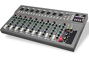 ZRAMO Professional Audio Mixer for keyboard guitar mics with Bluetooth, 4/7/10 Channel Mixing Console with USB Clean Audio Interface,Ideal for Rehearsals,Church and Karaoke live show (ZM-F10)