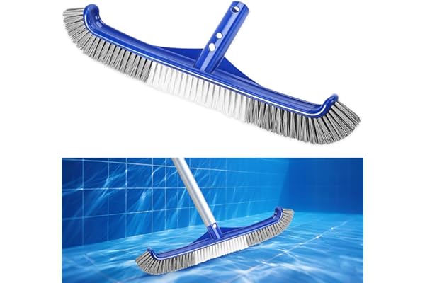 Tête de Brosse Piscine, Tête de Brosse de Piscine de 43 cm, Brosse pour Piscine Carrelages, Sols, Murs, Brosse de Nettoyage pour Piscines avec Clip EZ et Poignée, pour Salle de Bain, Spa, Cuisine