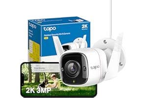 Tapo TC65 2K Security Camera Outdoor Wireless & Wired, Outdoor Camera No Monthly Fee, Smart Person Detection, Advanced Night Vision,Two-Way Talk, IP66 Weatherproof, Works with Alexa & Google