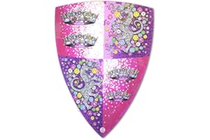 Liontouch - Crystal Princess Shield For Girls - Age 3-8 Years | Foam Toy For Kid’s Pretend Play With Medieval Pink & Silver Lioness Theme | Safe Battle Accessory For Dress Up & Royal Costumes
