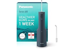 ‎PANASONIC Panasonic Series 600 Ultraschall-Munddusche EW-DJ66-A303, Zahndusche, Munddusche kabellos, 200 ml, IPX7, 2 Ultraschalldüsen, 5 Wasserdruckstufen, Reisezubehör, Navy Blau