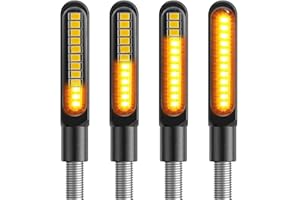Kinstecks 4PCS Motorcycle Indicators Flowing Turn Signal Lights Motorbike Turning Indicators 12V 12LED for Motorcycle Motorbike