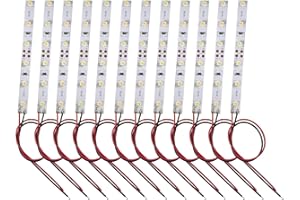 HUAZIZ Lot de 12 éclairages d'intérieur à 6 LED Blanc Chaud 10 cm avec Câble 15 cm 12-18 V -2835 pour Maisons Modèles Jouets Construction