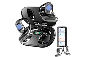 Xeletu AI ÜBersetzer KopfhöRer Echtzeit Übersetzer Ohrhörer 144 Sprachen Akzentübersetzung Earbuds SprachüBersetzer Bluetooth 5.3 Bidirektionale Simultanübersetzung für Reisen Lernen iOS Android