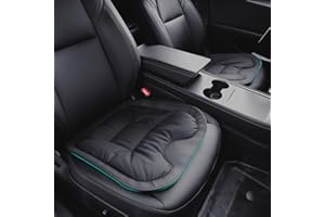 Ywooon Cuscino per Sedile Posteriore Auto, Cuscino del Sedile per Auto Coprisedile Comfort Traspirante in Nappa, Coprisedile Universale Auto Pelle per Sedile Anterior (Nero, 2 Pezzo)