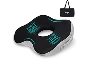 Feagar Donut Poduszka na krzesło biurowe z pianki memory (czarna, pianka pamięciowa)