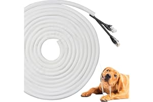 KASURE 5 Metros Protector de Cable para Perros y Gatos, 13 mm de diámetro Manguitos para Cable, Manguito de Cable Auto, Protege los Cables de los Mordiscos de Las Mascotas, Blanco
