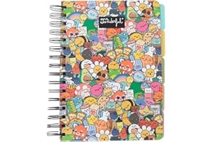 Mr. Wonderful - Cahier A5 avec intercalaires - Couverture rigide - Reliure spirale - Personnages Wonder - 160 pages carrées