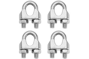 SG Store Morsetto per fune metallica M12, 4 pezzi, in acciaio inox 304, clip a forcella per fune metallica, accessori per appendere vele e soffitti ancoraggi