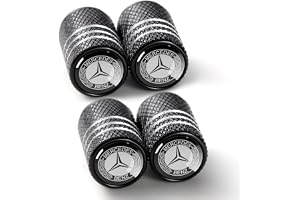 Tire Valve Stem Cap Cover for Mercedes Benz AMG Belt O-Ring Seal Corrosion Resistant tire Valve caps 4 Pack Black