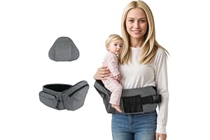 SHILIPAIJC Hipseat Marsupio Ergonomico, Neonato Marsupio Hipseat con Supporto per la Vita per Bambino 0-36 Mesi(Grigio)