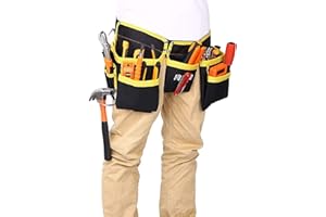 Ceinture porte-outils avec 11 poches, porte outils,en tissu Oxford imperméable, avec sangles réglables, pour électriciens, charpentiers, constructeurs