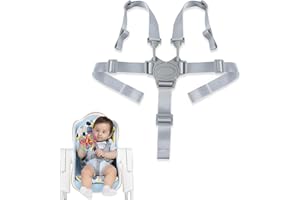 JPESYGFDK 5 Punkt Gurt Sicherheitsgurt Kinderschutzgurt, Hochstuhl Sicherheitsgurte, Universal Kinderschutz Gurt，Baby Sicherheitsgurt Für Kinderwagen Buggy Hochstuhl Babygurt, Buggy(Grau)