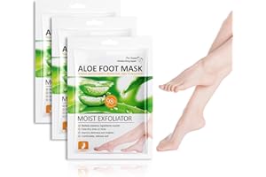 RRICHH 3 Pairs Foot Peel Mask for Dry Hard Skin Exfoliating With Aloe Vera - Moisturizing Socks for Callus Removal, Cracked Heel and Dead Skin Care - for Women & Men