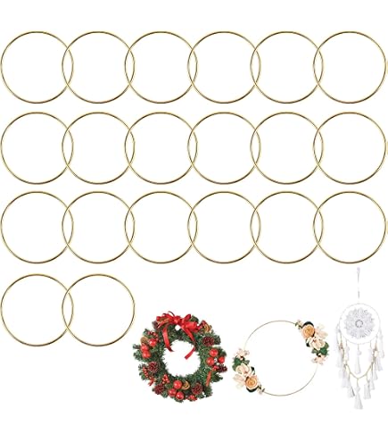 Anelli in Metallo Dorati 6 Pezzi 20 25 30 cm Cerchi Metallici per Ho