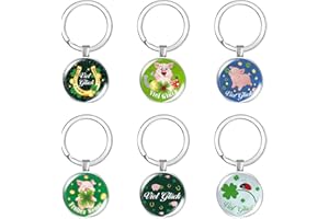 UTEFIF Glücksbringer Silvester Schlüsselanhänger - Kleeblatt Hufeisen Viel Glück Glücksschwein für Silvester Geschenk Neujahr