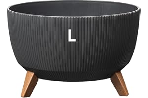 MELTOM Plant Bowl with Feet and Insert, Herb, Flower Pot, Recycled, Eco Planter, Anthracite, L, 40 cm