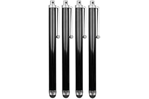 PENCILUPNOSE® 4 x BLACK Quality Touch Screen Stylus Pen compatible with iPhone, Samsung, Xiaomi, OnePlus, Pixel, Oppo, Huawei, Vivo, Realme, Nothing Tablets etc.