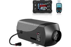 HCALORY Calentador de Aire Diesel 12V 5-8KW, Calefacción Estacionaria Diesel, Calefacción Estacionaria Diesel Portátil, con Monitor de LCD y Mando a Distancia Negro, para Camión Autobus Barco RV