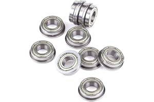 FOCKET Kugellager,Radial Metall Stahl Flansch Kugellager 10 StüCke F688Zz Metall Stahl Doppel Geschirmt Flansch Kugellager 8 * 16 * 5Mm FüR Motor,Spielzeug,TüRen Und Fenster
