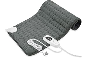 LETITWELL Heating pad, Electric Heat Pad for Back Neck Shoulders, Heat Pad with 6 Levels Heating,4 Time Settings