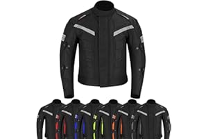 VASTER Chaqueta de Moto - Impermeables Prueba Motocicleta para Hombre con Protecciones - Chaleco Textil para Motocicleta, Aprobado Por la CE (EN 17092-4)