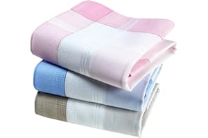 ‎VIVIENNE ET MERLIN Taschentücher aus Stoff, Damen, Premium, 100 % gekämmte Baumwolle, 35 cm x 35 cm, 3 Stück, Modell P07