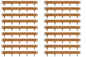 Wovar Acier corten Bordures de Jardin en Acier corten 16 x 106 cm Flexible - 20 Pièces