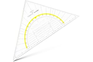 Aristo AR1555/2 Set Square with Fixed Grip (Hypotenuse 22.5 cm, Ink Nubs, Facet on The Hypotenuse, Plexiglass with Deep Embossing, Made in Austria) Transparent