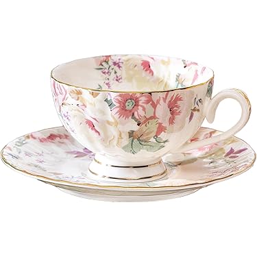 Quid New Renova Set van 6 kopjes met schoteltje, porselein, 9 cl, magnetronbestendig, recyclebaar