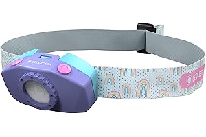 Ledlenser KidLED2 - Battery Powered Kids Outdoor LED Head Torch, Super Bright 40 Lumens Headlamp, Detachable Light, Kids Camping Torch, Dog Walking Head Torch, Up to 20 Hours Charge (Purple)