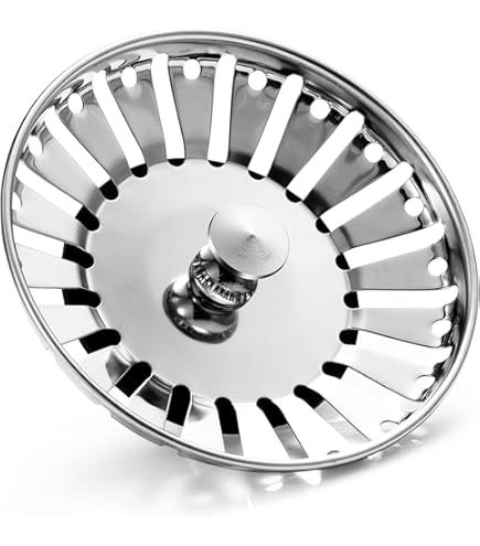Tomario Aanrecht Zeef Plug Roestvrij Staal Dikker voor Aanrecht, Gatdiameter 78mm 79mm 82mm 84mm (Zilver-2 Pack, 78mm