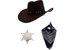 Zac's Alter Ego Fancy Dress Cowboy Sheriff Badge, Hat & Bandana/Neckerchief Set