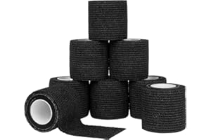 ACWOO Self Adherent Sport Wrap Tape, 8 Rolls 5cm x 4.5m Football Tape Wrap, Cohesive Bandage Sock Wrap, Shin Pad Tape, Goalkeeper Wrist Tape & Football Ankle Tape, Pet & Vet Wrap for Dogs, Horses