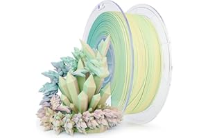 ZIRO Trójkolorowy Matowy Filament do Drukarki 3D, Wielokolorowy Współwytłaczany Matowy Filament PLA 1.75mm 1 kg/2.2 lb, Matowa Tekstura, Kompatybilny z Drukarkami 3D FDM, Kolorowa Mgiełka