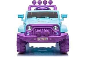 TOYSCAR ELECTRONIC WAY TO DRIVE Auto macchina elettrica fuoristrada Unicorno per bambini Celeste 12V MP3 Led con Telecomando Full Optional Sedili in Pelle…